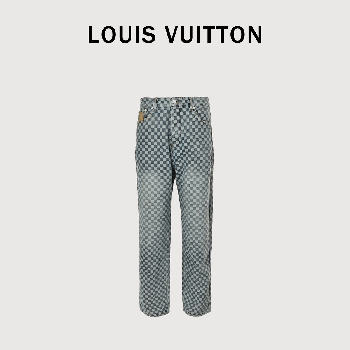 Louis Vuitton 25FW Damier Checkerboard Jacquard Jeans – Grey  DK5201011