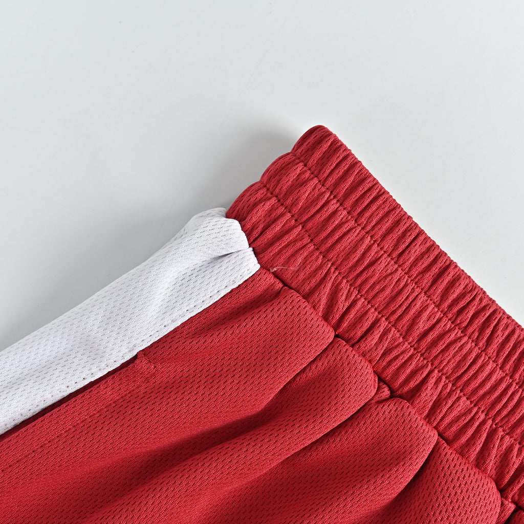 Balenciaga Wheat BB Crest Football Shorts – Red YS3200716-RED
