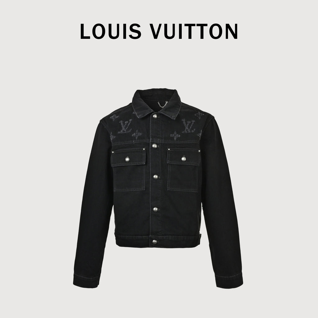 Louis Vuitton LV Washed Distressed Laser Monogram Denim Jacket 2026  NP7000425