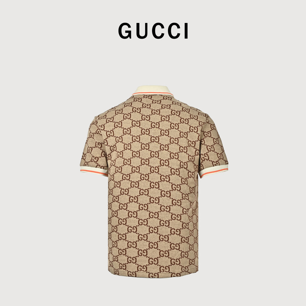 Gucci Double G All-Over Logo Jacquard Polo Shirt  SG2800513