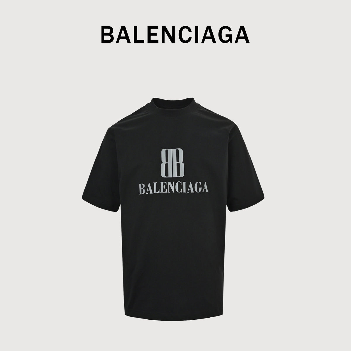 Balenciaga Double BB Monogram Print Crew Neck Short Sleeve T-Shirt XBK2400321