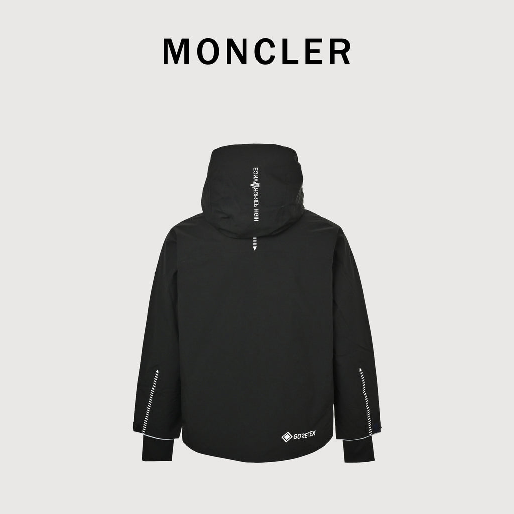 Moncler Grenoble GORE-TEX Dashed-Sleeve Hooded Ski Jacket — Black2025XM15001204