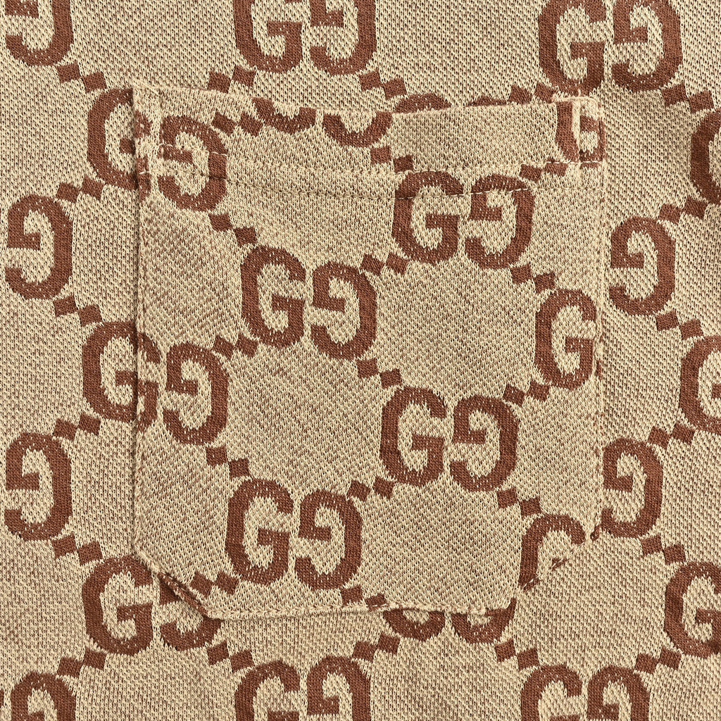 Gucci Double G All-Over Logo Jacquard Polo Shirt  SG2800513