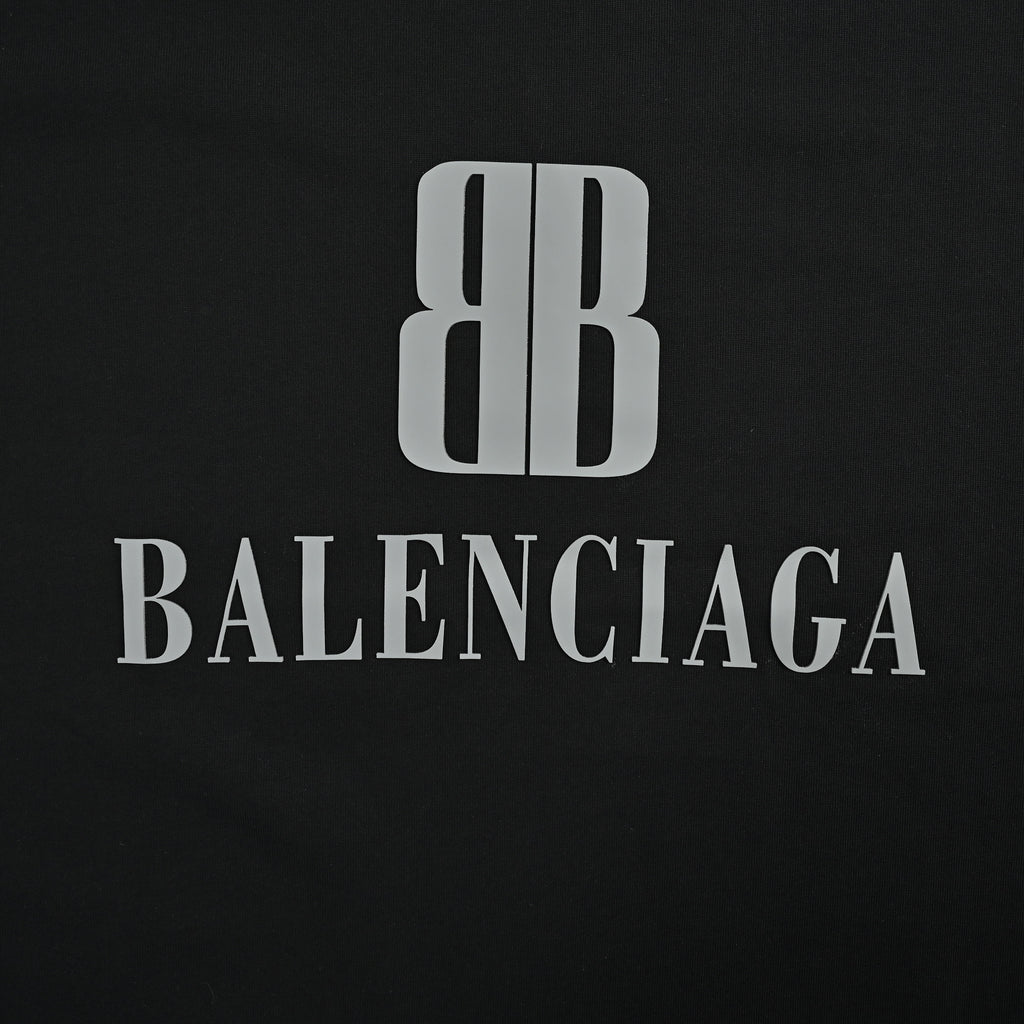 Balenciaga Double BB Monogram Print Crew Neck Short Sleeve T-Shirt XBK2400321