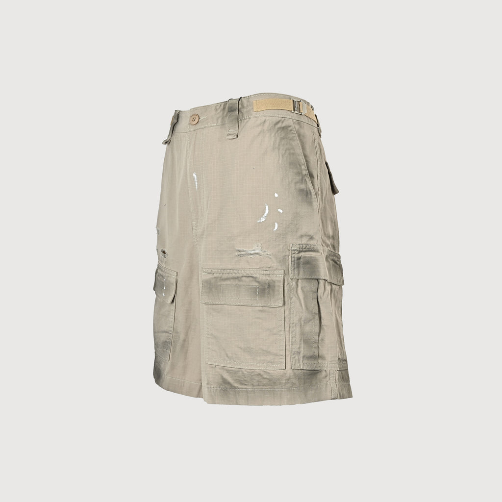 Balenciaga 24SS Hand-Painted Dirty Plaid Cargo Denim Shorts SG4600514