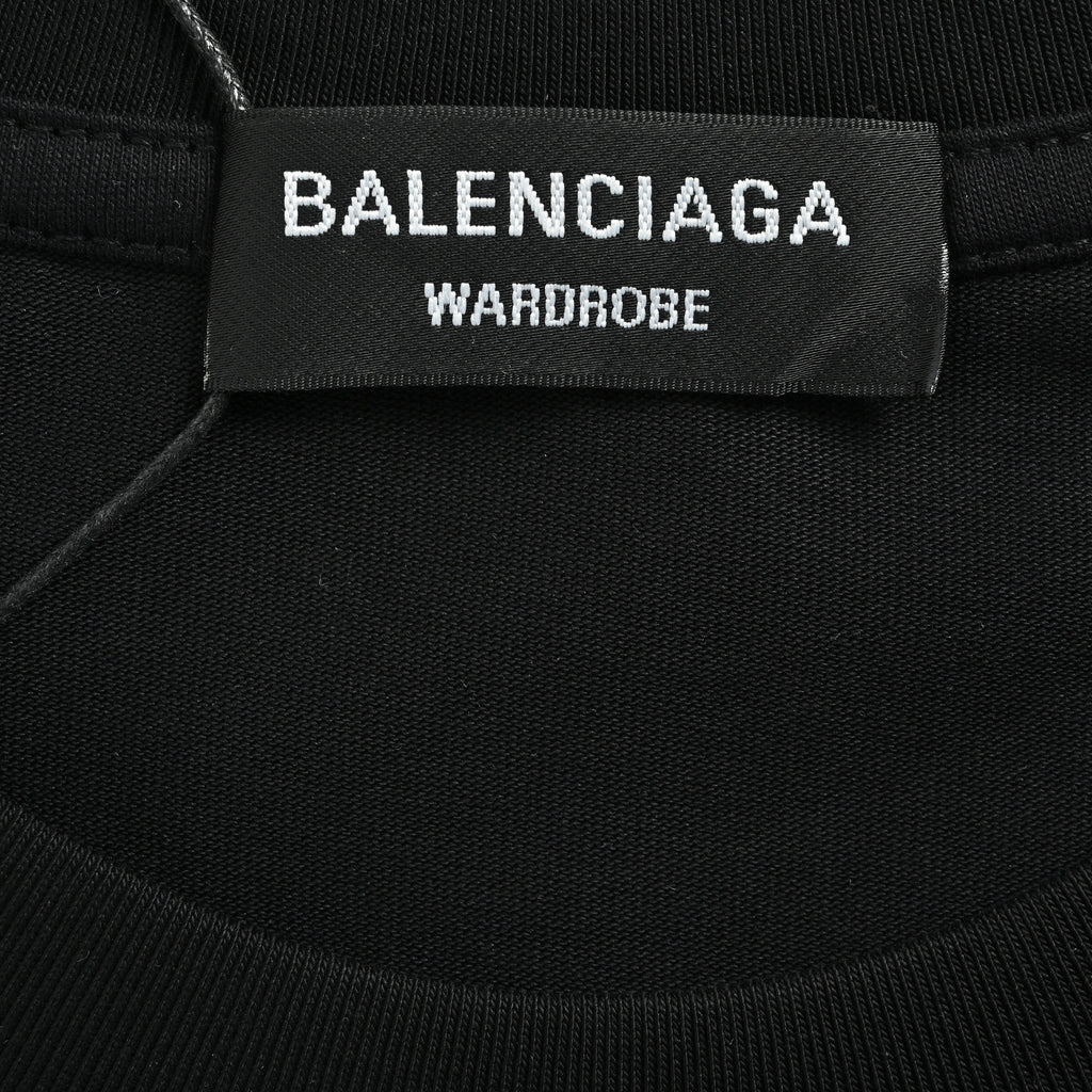 Balenciaga Double BB Monogram Print Crew Neck Short Sleeve T-Shirt XBK2400321
