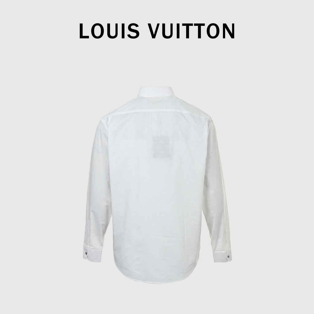 Louis Vuitton LV Single-Button Jacquard Long-Sleeve Shirt 2025 NP5001127
