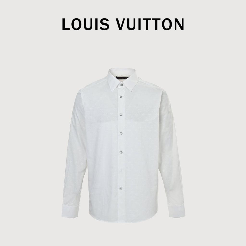 Louis Vuitton LV Single-Button Jacquard Long-Sleeve Shirt 2025 NP5001127