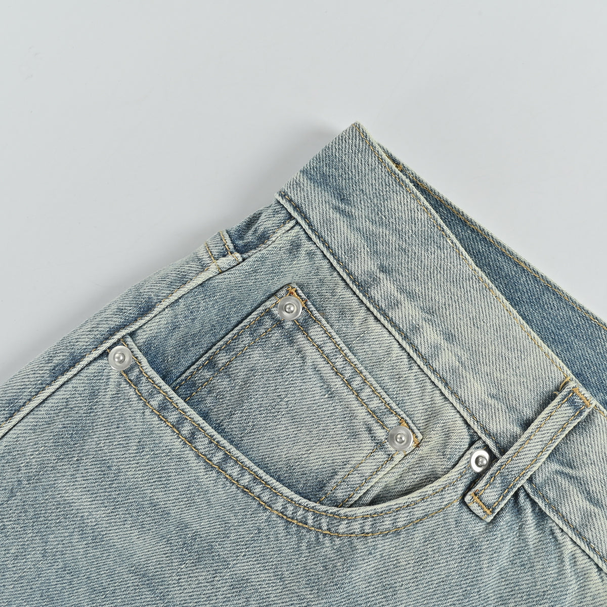 GOODBRAND 2025SS GOODLOVES Floral Vintage Selvedge Raw Jeans – Light Blue SY4801103-LBL