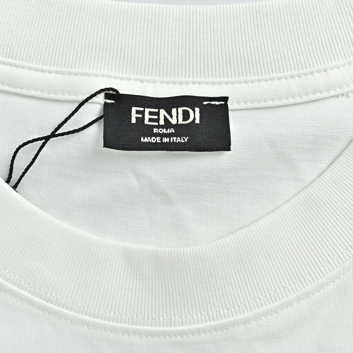 Fendi Minimal FF 3D Embroidered Short Sleeve T-Shirt – White MV2200714