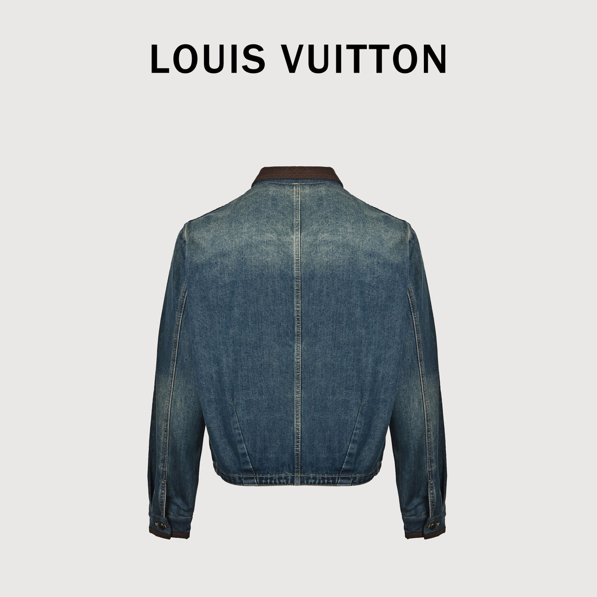 Louis Vuitton LV Leather-Trimmed Archive Indigo Denim Jacket 20261AJUYT