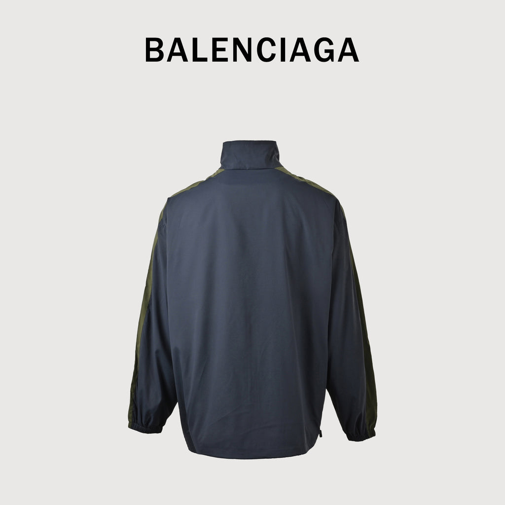 Balenciaga BLCG 26SS Manchester United Retro Kirin-Arm Embroidered Shell Jacket – Navy / OliveSY5600504