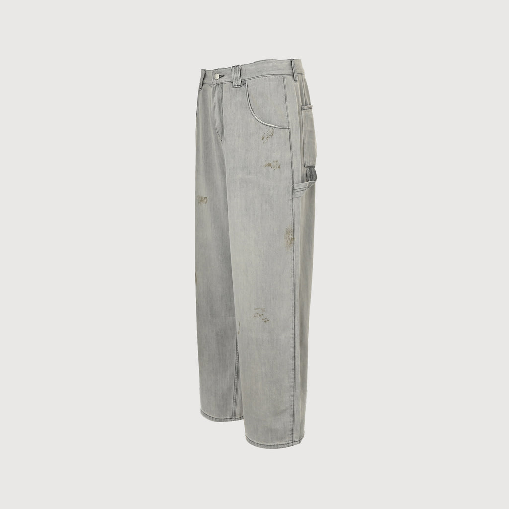 ANCELLM 25SS AC Heavy Wash Ink Splash Wide-Leg Jeans – Sage SG6400317-INK