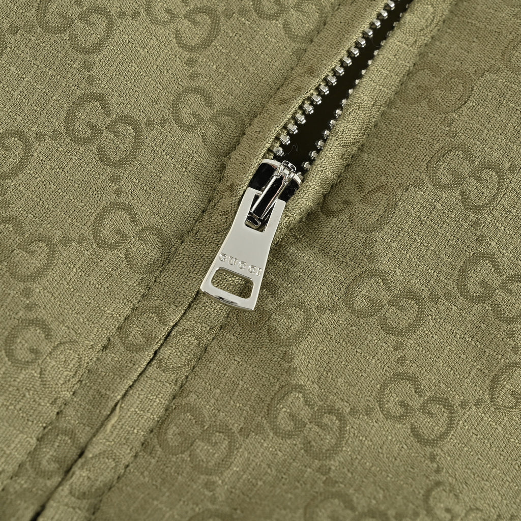 Gucci GG Allover-Print Stand-Collar Padded Jacket — Forest Green2025NP8001002