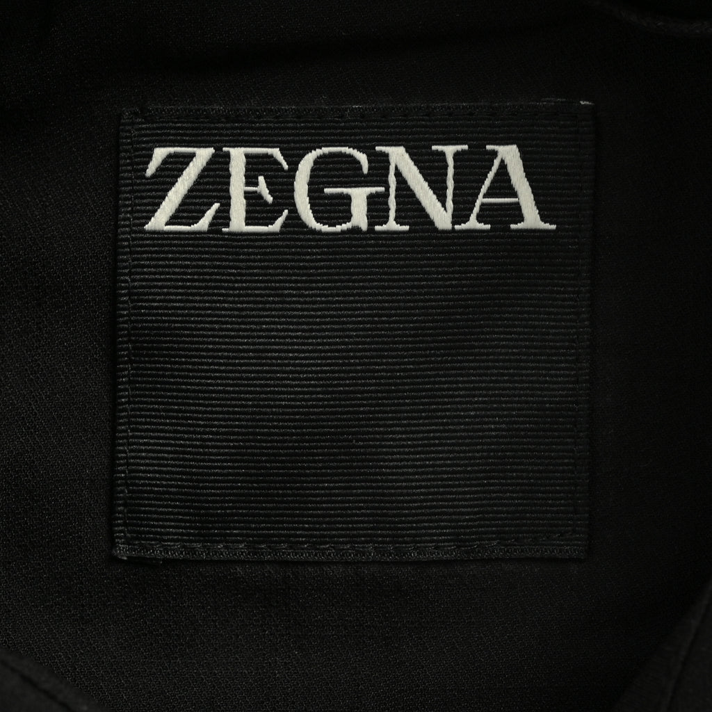 Zegna Button-Front Shirt-Collar Jacket - Black 2025XM7600902