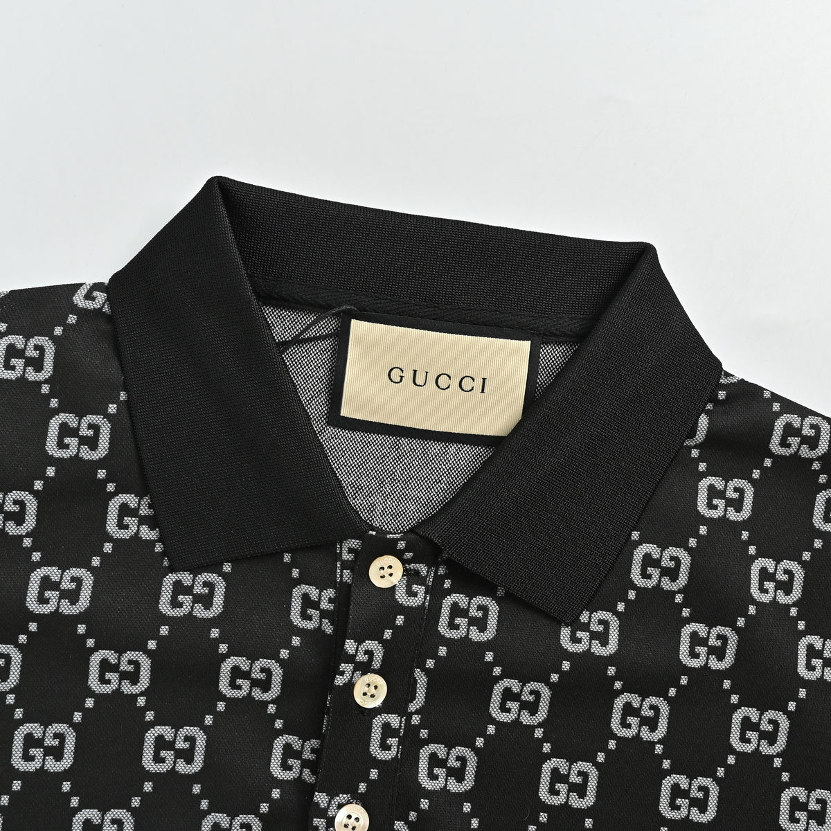 Gucci Classic GG Monogram All-Over Print Polo Shirt – Black SG4400410