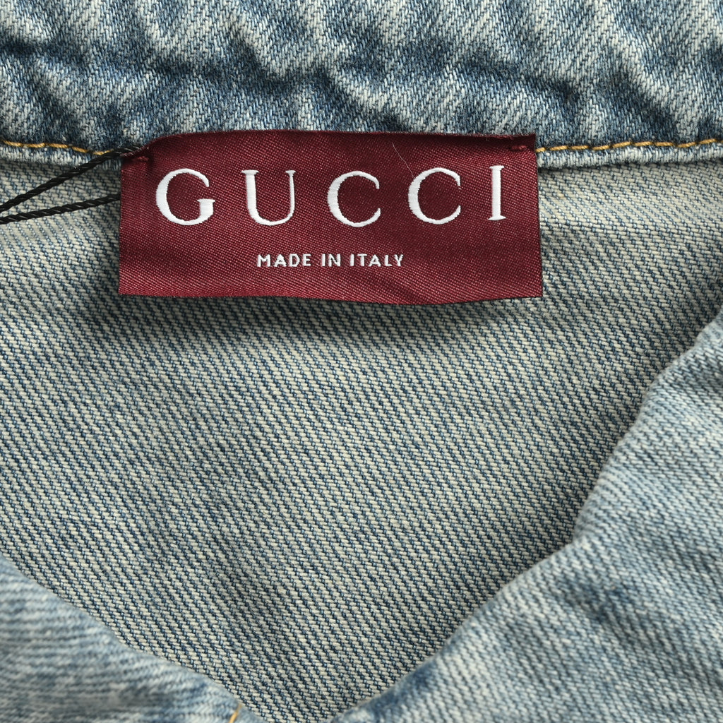 Gucci GUC Washed Embossed Denim Shirt-Jacket 2025  NP6800724