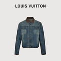 Louis Vuitton LV Leather-Trimmed Archive Indigo Denim Jacket 20261AJUYT