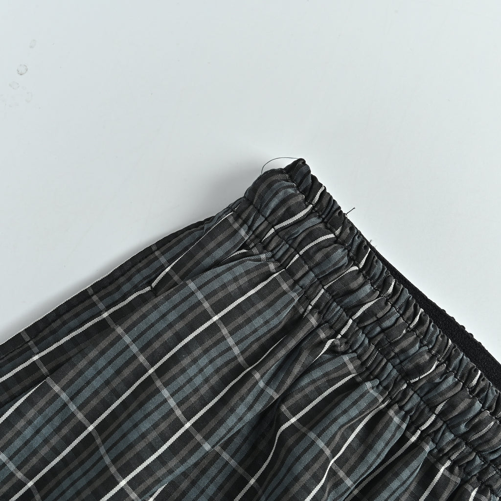 Balenciaga Wheat Crest BB Embroidered Plaid Beach Shorts DK4000731