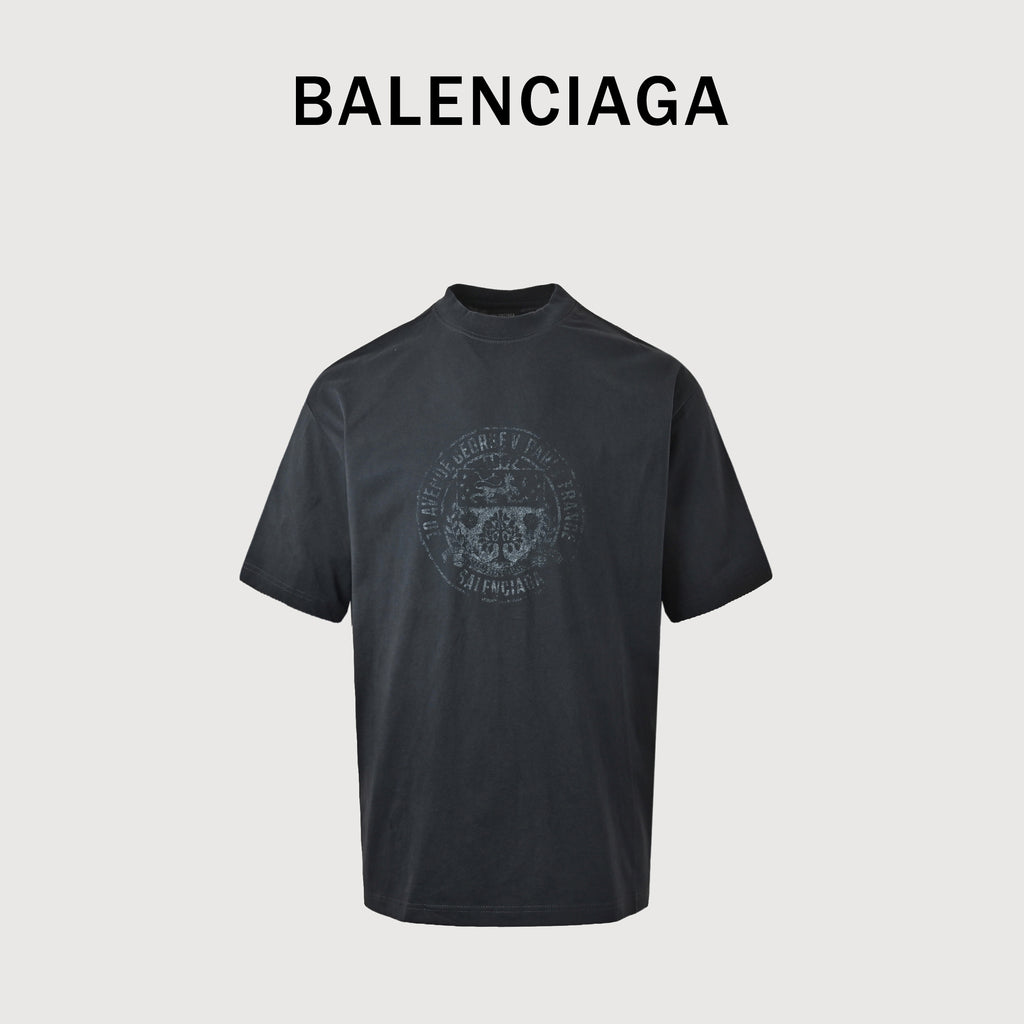 Balenciaga BLCG Round Medallion Print Short Sleeve T-Shirt NP2400425