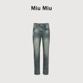 Miu Miu Vintage Wash Slim Straight Jeans – Blue Grey XM5201115