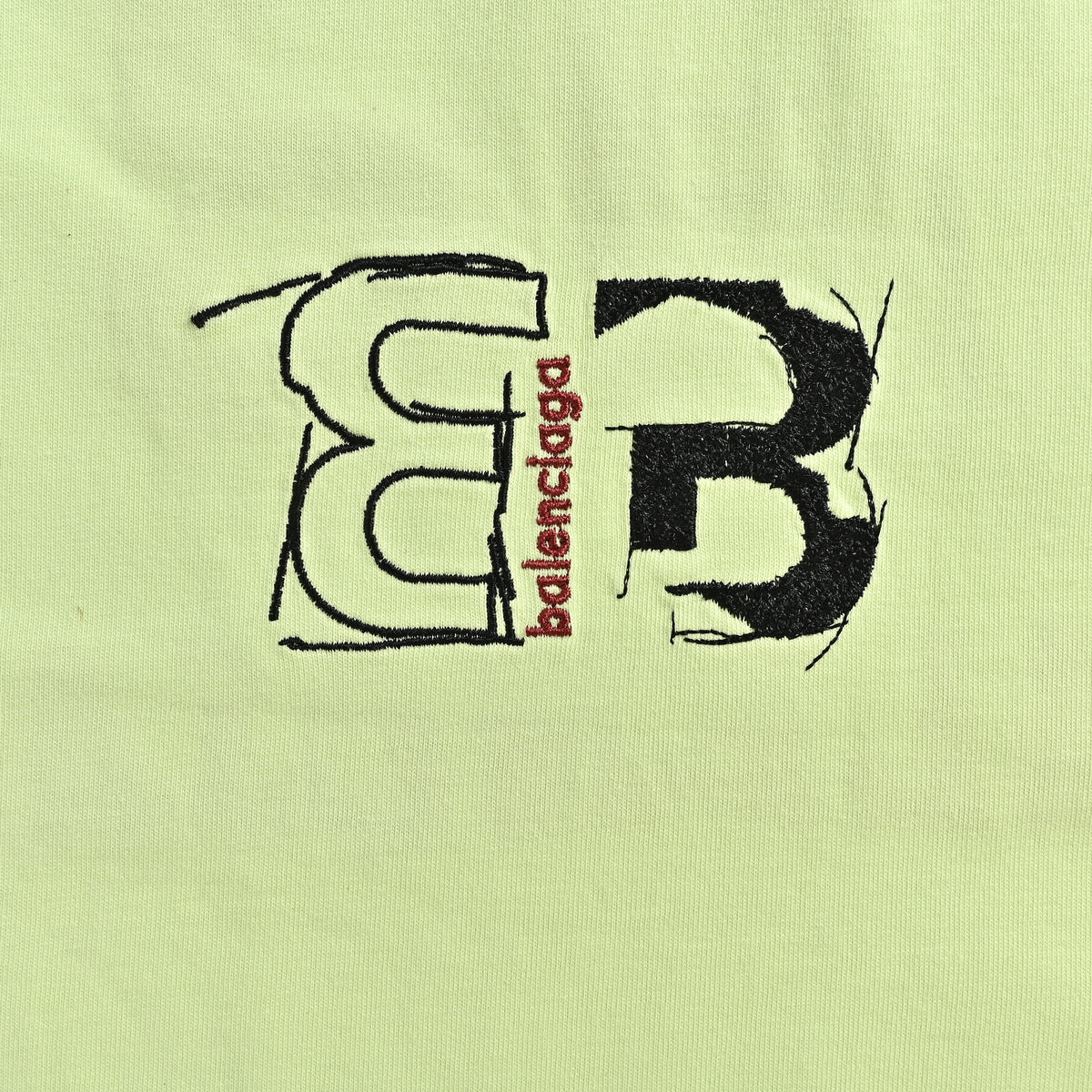 Balenciaga Front & Back Double BB Embroidered Short Sleeve T-Shirt – Lime Green XBK3000524-LGN