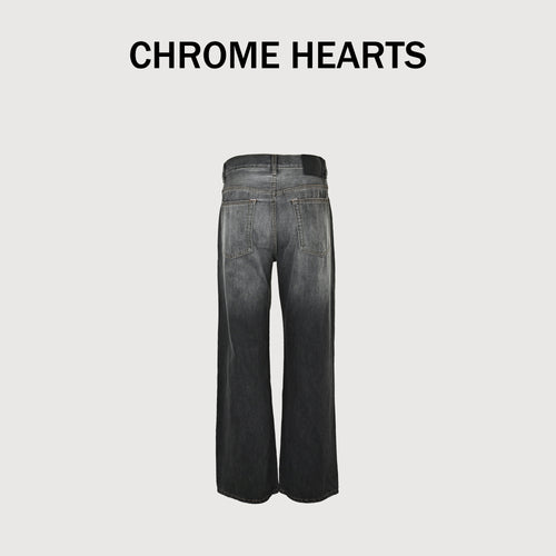AC Studios Irregular Hand-Painted Ink Wash Wide-Leg Jeans – Charcoal XBK5600808