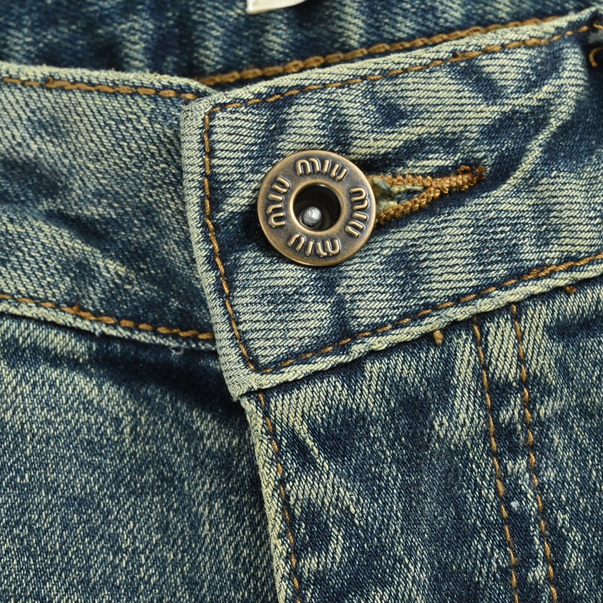 Miu Miu Vintage Wash Slim Straight Jeans – Blue Grey XM5201115
