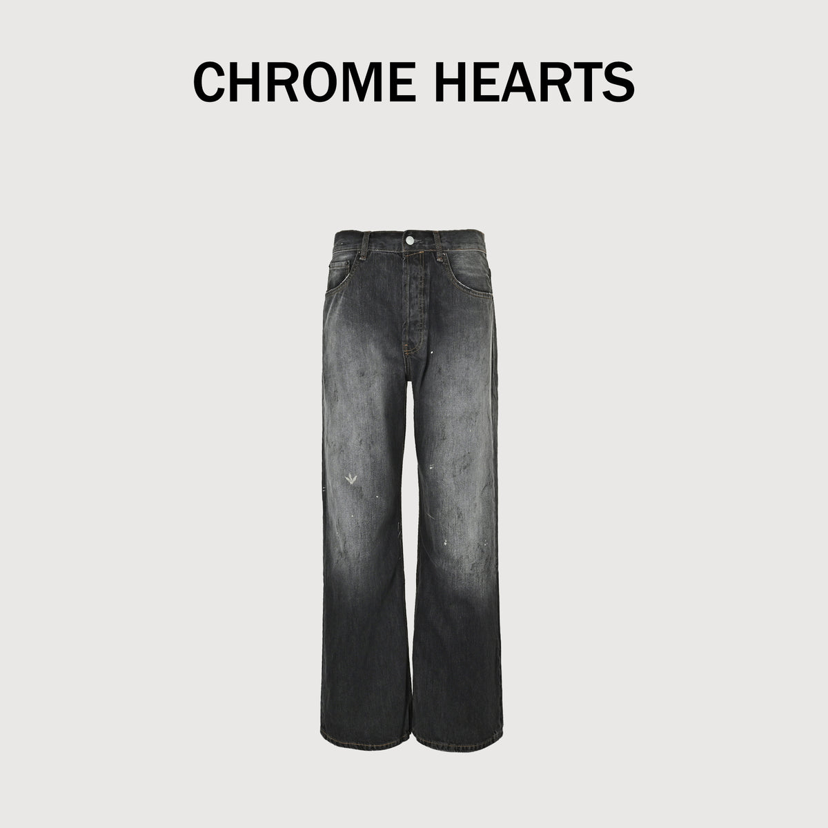 AC Studios Irregular Hand-Painted Ink Wash Wide-Leg Jeans – Charcoal XBK5600808