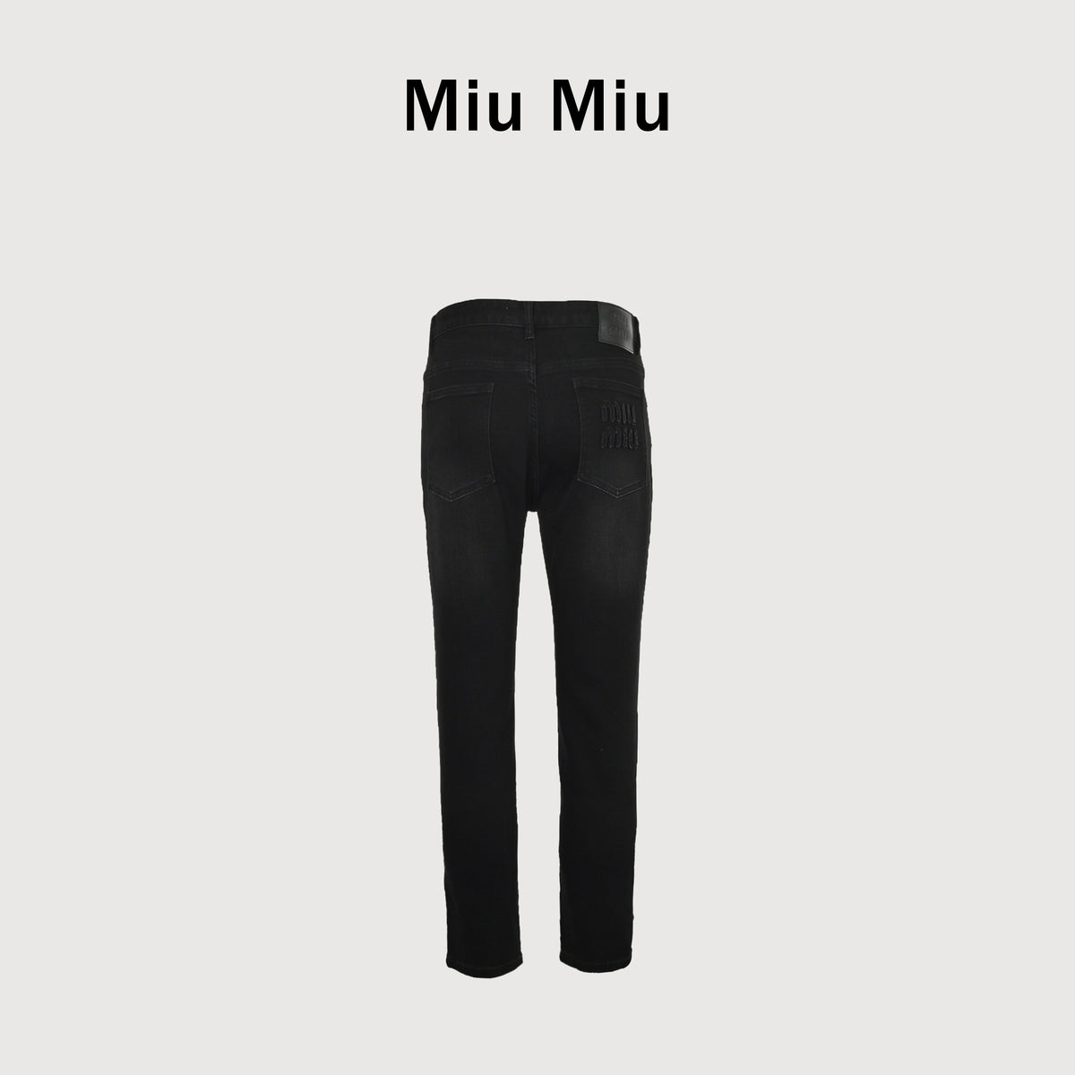 Miu Miu Vintage Wash Slim Straight Jeans – Black XM5201115-BLK