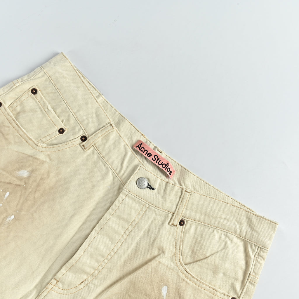 Acne Studios Ink Splash Wide-Leg Jeans – Cream HH5800716