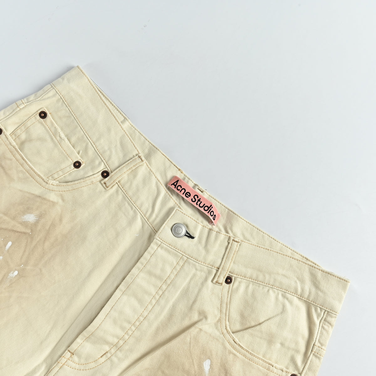 Acne Studios Ink Splash Wide-Leg Jeans – Cream HH5800716