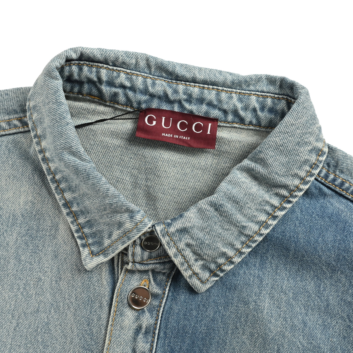 Gucci GUC Washed Embossed Denim Shirt-Jacket 2025  NP6800724