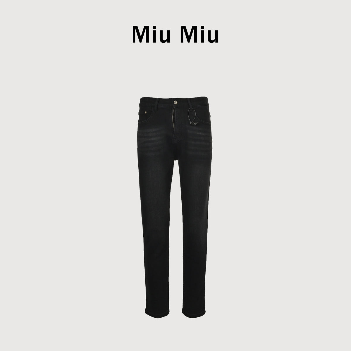 Miu Miu Vintage Wash Slim Straight Jeans – Black XM5201115-BLK