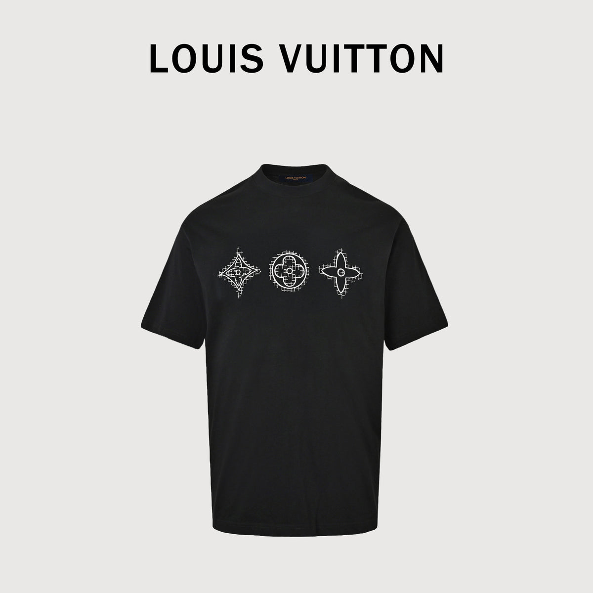 Louis Vuitton LV Classic Triple Flower Rice-Grain Embroidered T-Shirt 2026 BG2400507