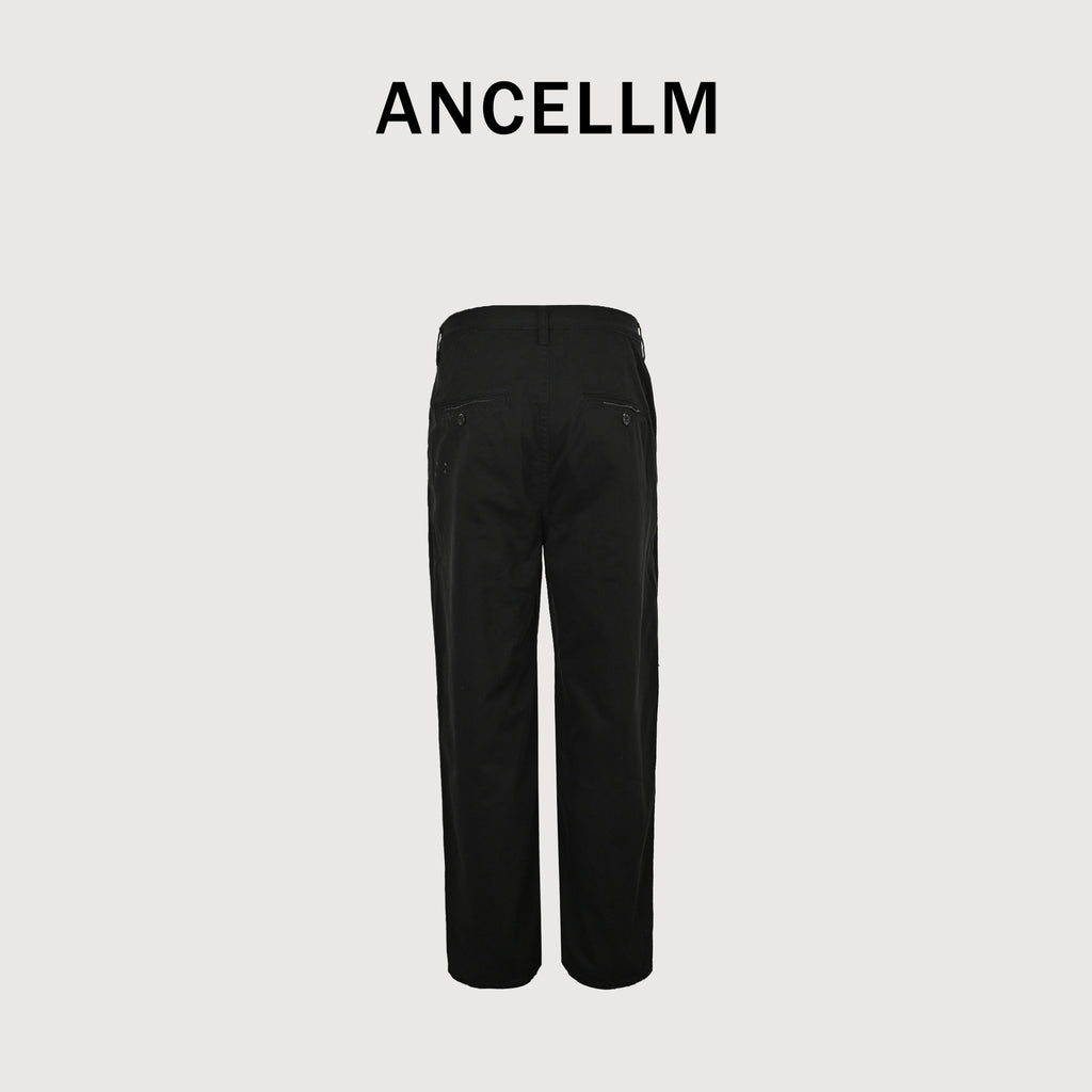 ANCELLM 25SS Ink Splash Destroyed Wide-Leg Jeans – Black  SG6400317-BLK-INK