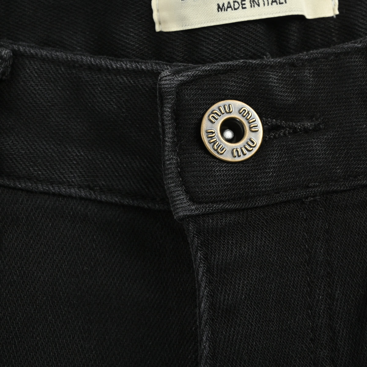 Miu Miu Vintage Wash Slim Straight Jeans – Black XM5201115-BLK