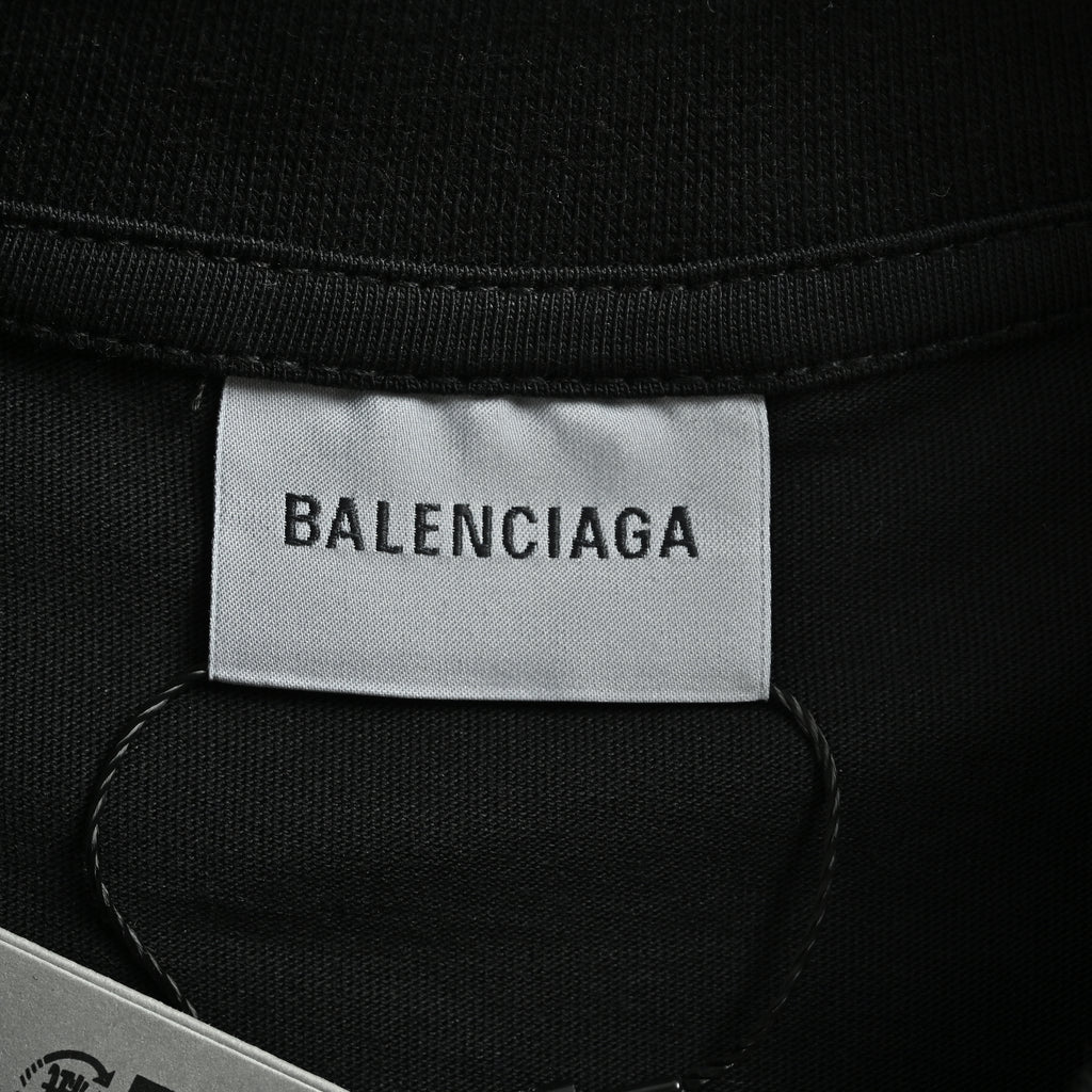 Balenciaga 520 Label Sticker Print Short Sleeve T-Shirt  YS3000529