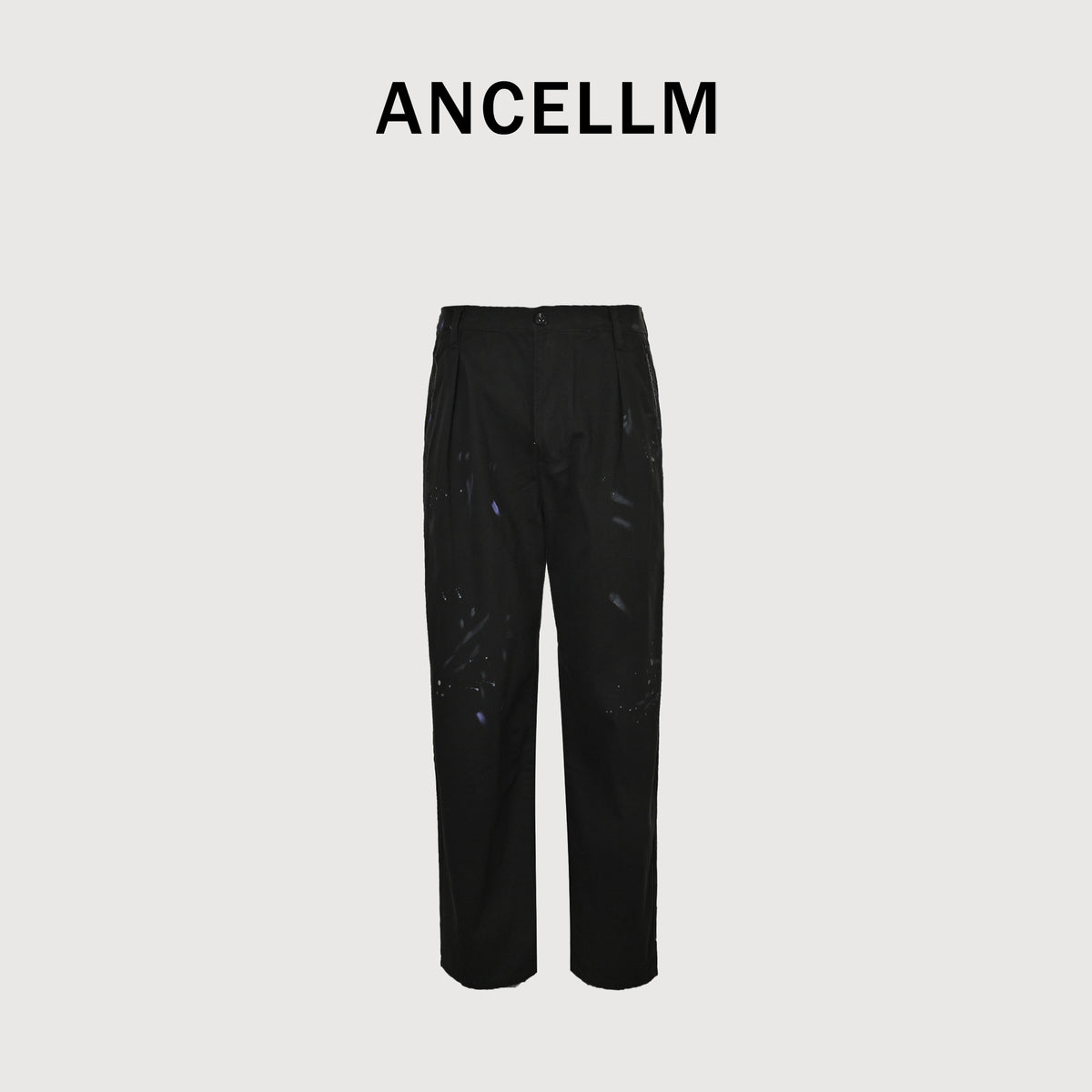 ANCELLM 25SS Ink Splash Destroyed Wide-Leg Jeans – Black  SG6400317-BLK-INK