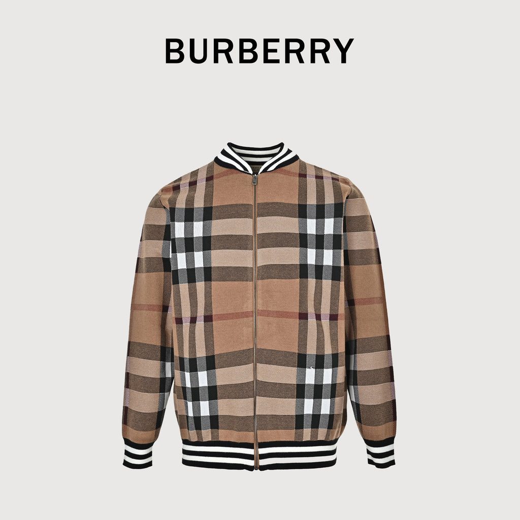 Burberry FW21 Vintage Check Cashmere Zip Jacket — Archive Beige8050765130