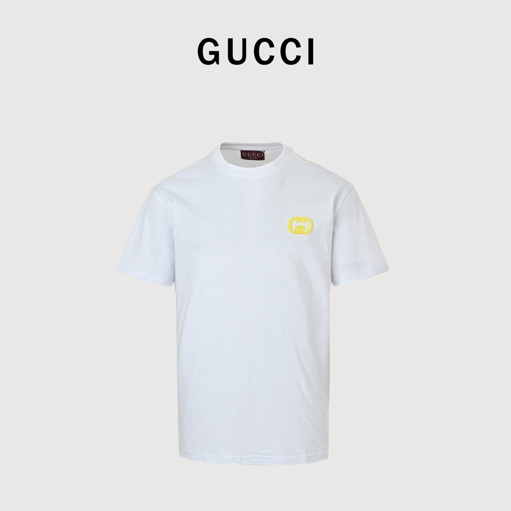 Gucci GUC Colorblock GG Interlocking Terry Stitch Short Sleeve T-Shirt – White NP2200506