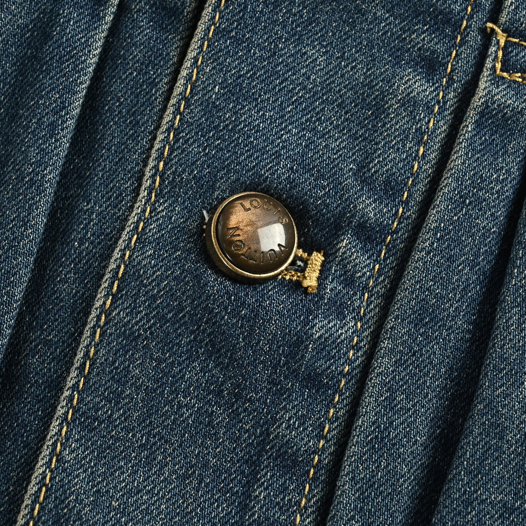 Louis Vuitton LV Leather-Trimmed Archive Indigo Denim Jacket 20261AJUYT