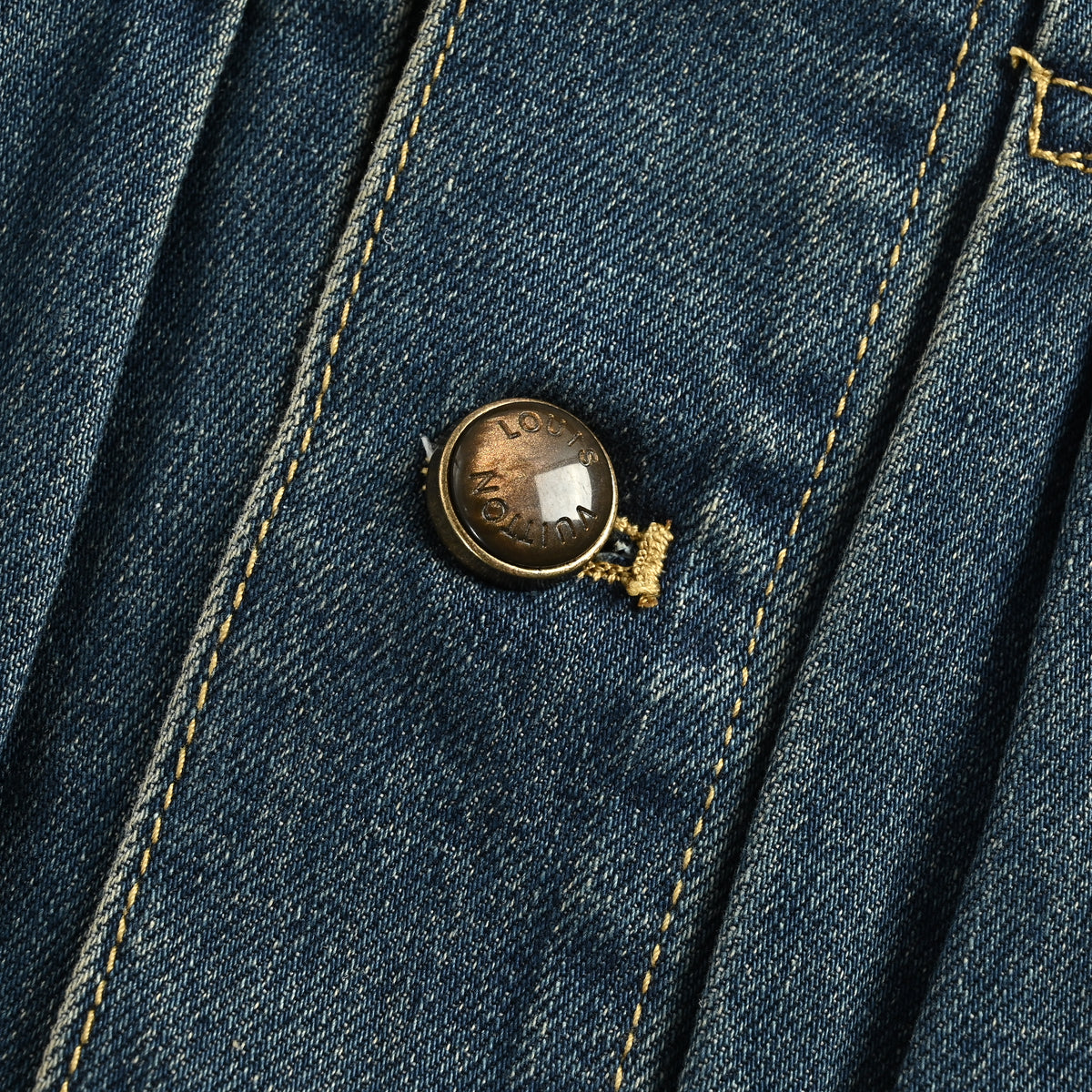 Louis Vuitton LV Leather-Trimmed Archive Indigo Denim Jacket 20261AJUYT