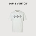 Louis Vuitton LV Classic Triple Flower Rice-Grain Embroidered T-Shirt 2026 — White  BG2400507-WHT