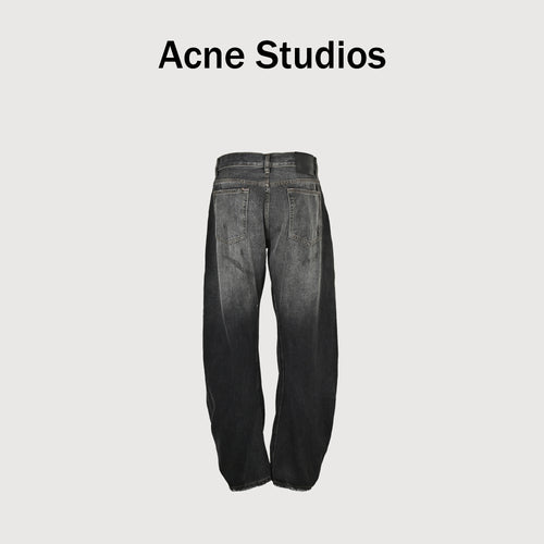Acne Studios Ink Splash Distressed Wide-Leg Jeans – Charcoal Gradient NP5800415