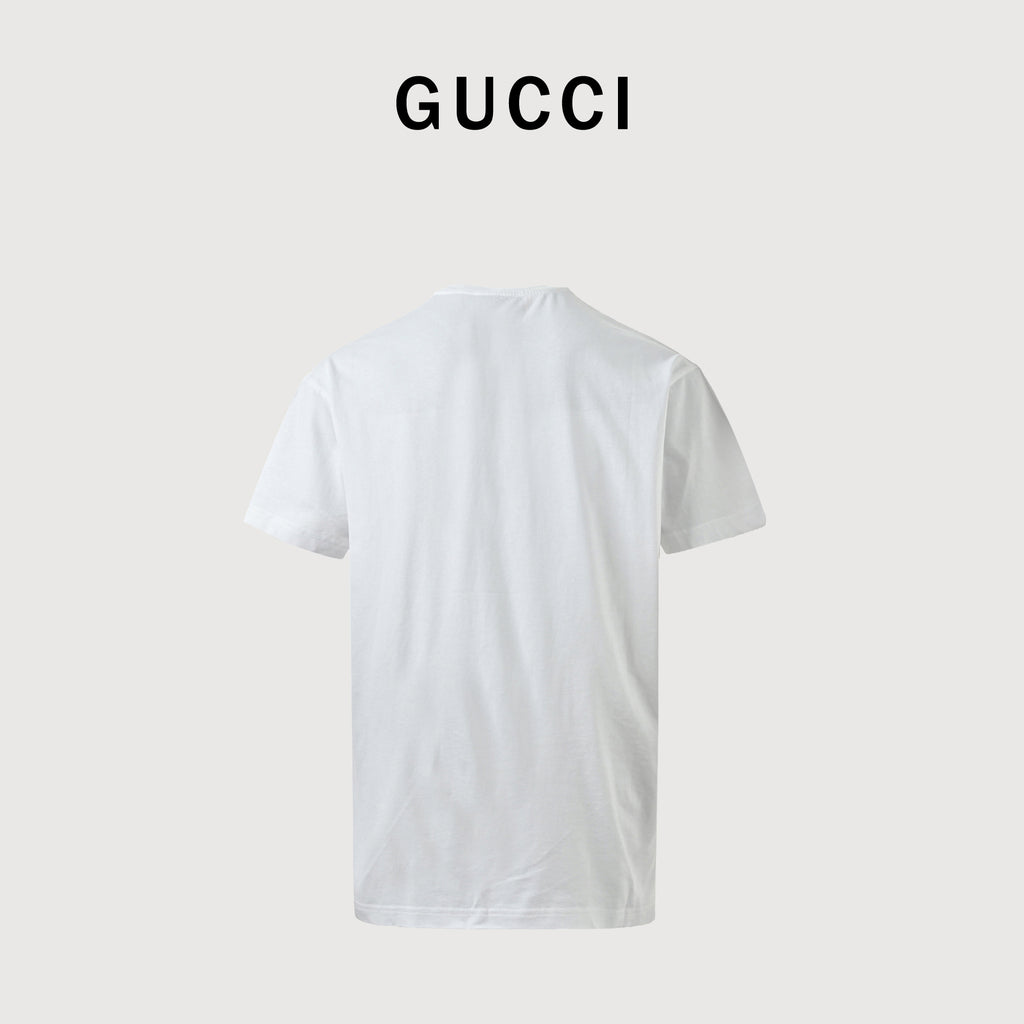 Gucci 26SS Web Stripe Belt Print Short Sleeve T-Shirt – White  HH2400428