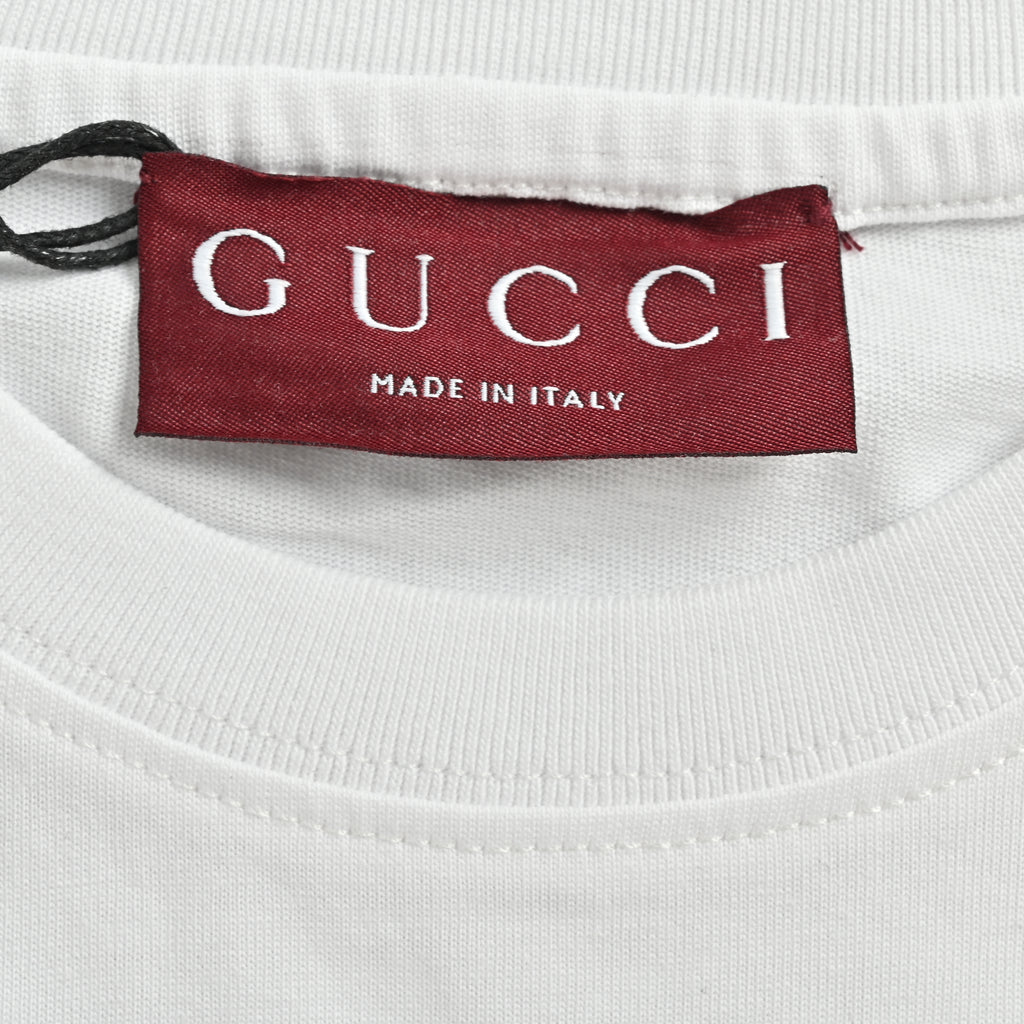 Gucci 26SS Web Stripe Belt Print Short Sleeve T-Shirt – White  HH2400428