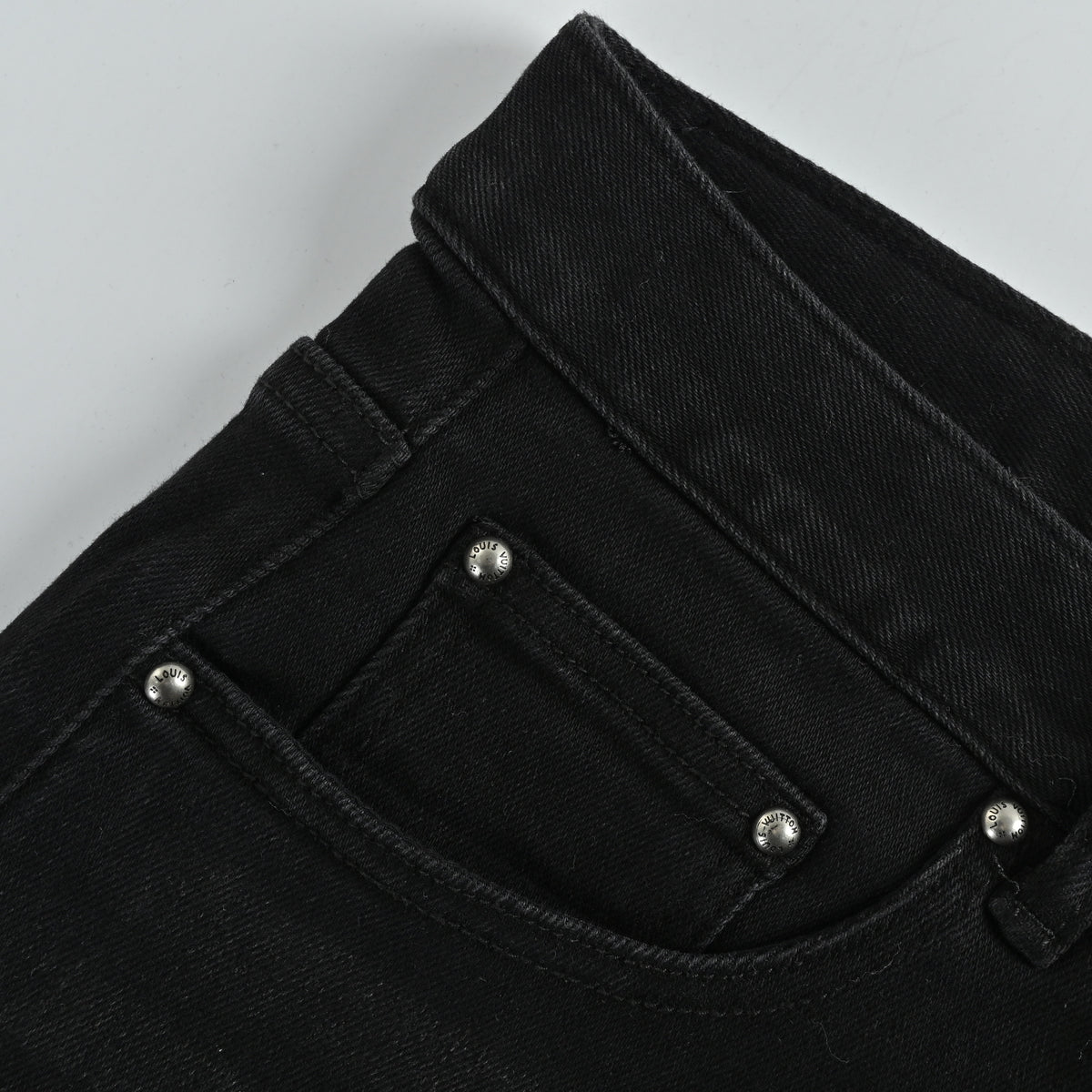 Louis Vuitton Back Pocket Monogram Color Embroidered Slim Jeans – Black  XM5201225-EMB