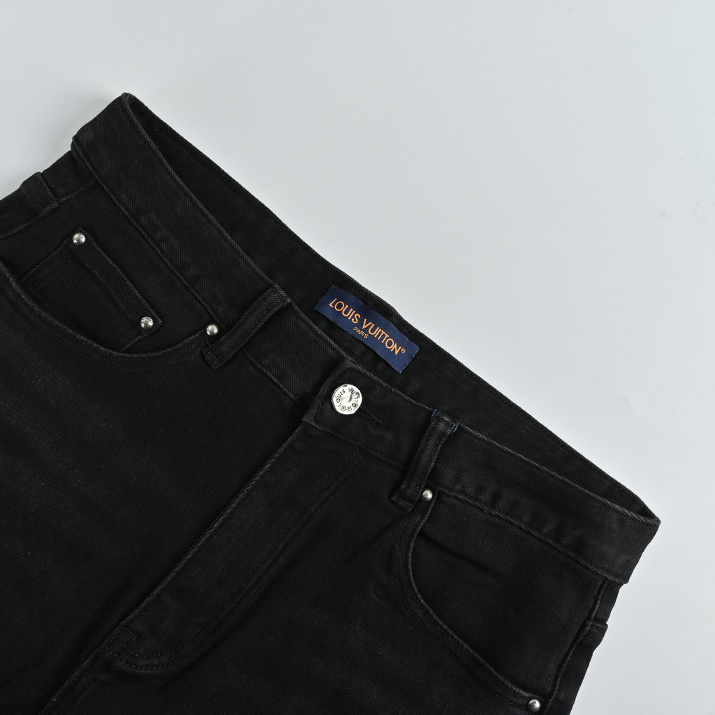 Louis Vuitton Back Pocket Monogram Color Embroidered Slim Jeans – Black  XM5201225-EMB