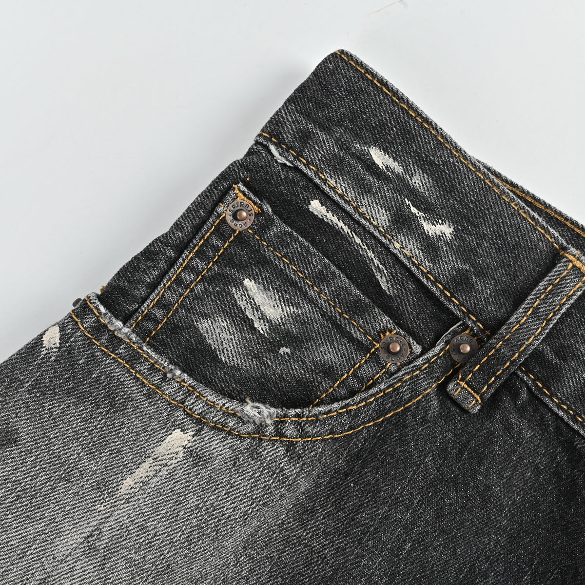 Acne Studios Ink Splash Distressed Wide-Leg Jeans – Charcoal Gradient NP5800415